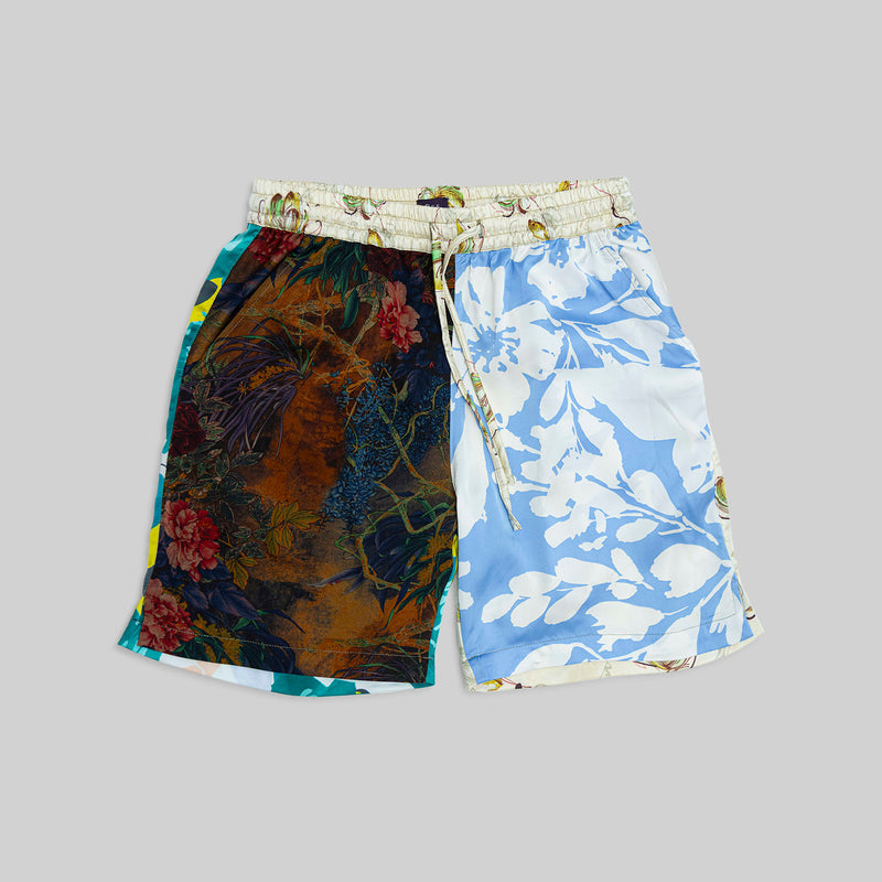 Patchwork Silk Camp Shorts