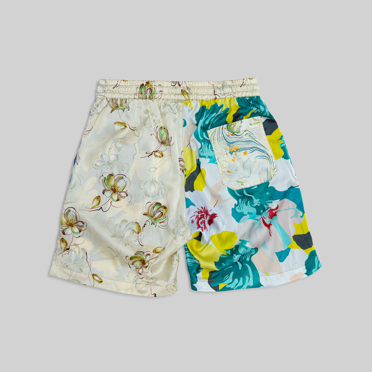 Patchwork Silk Camp Shorts