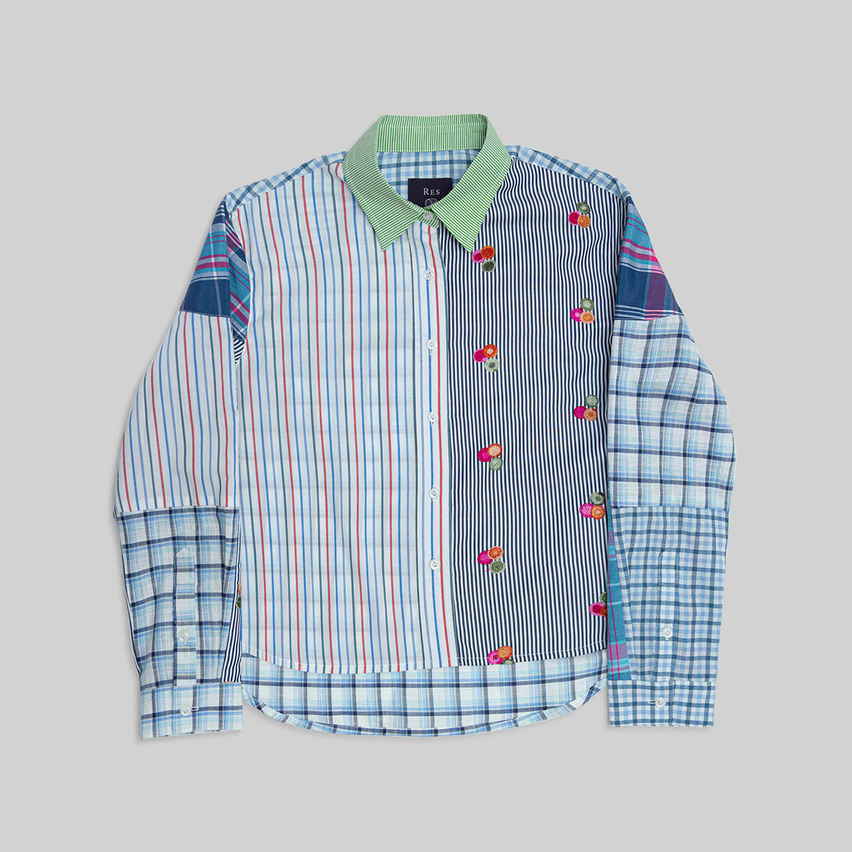 Patchwork Cropped Shirt