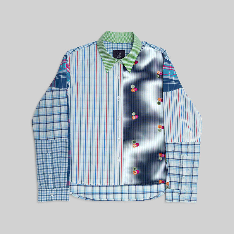 Patchwork Cropped Shirt