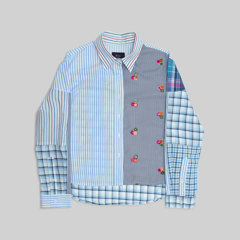 Patchwork Cropped Shirt