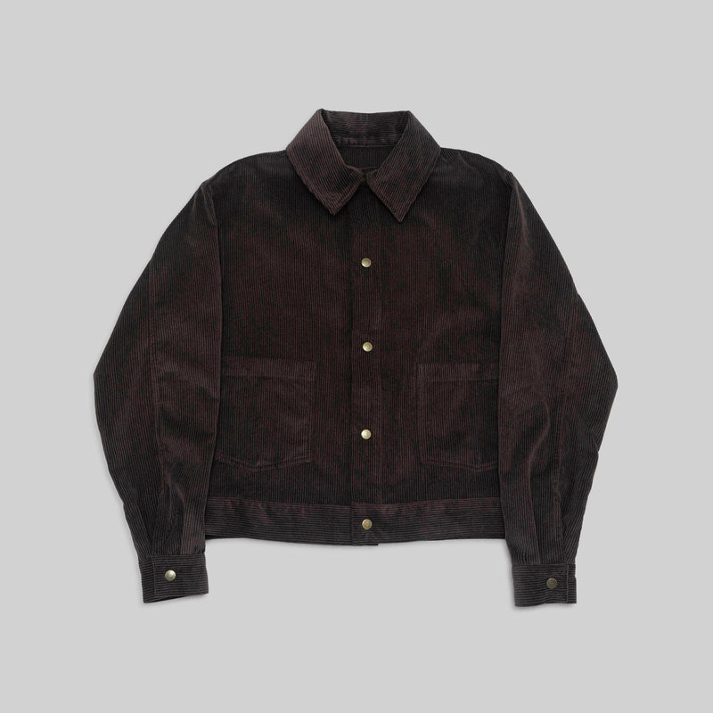 Embroidered Corduroy Don't Be a Little Bitch Jacket Brown - RES IPSA