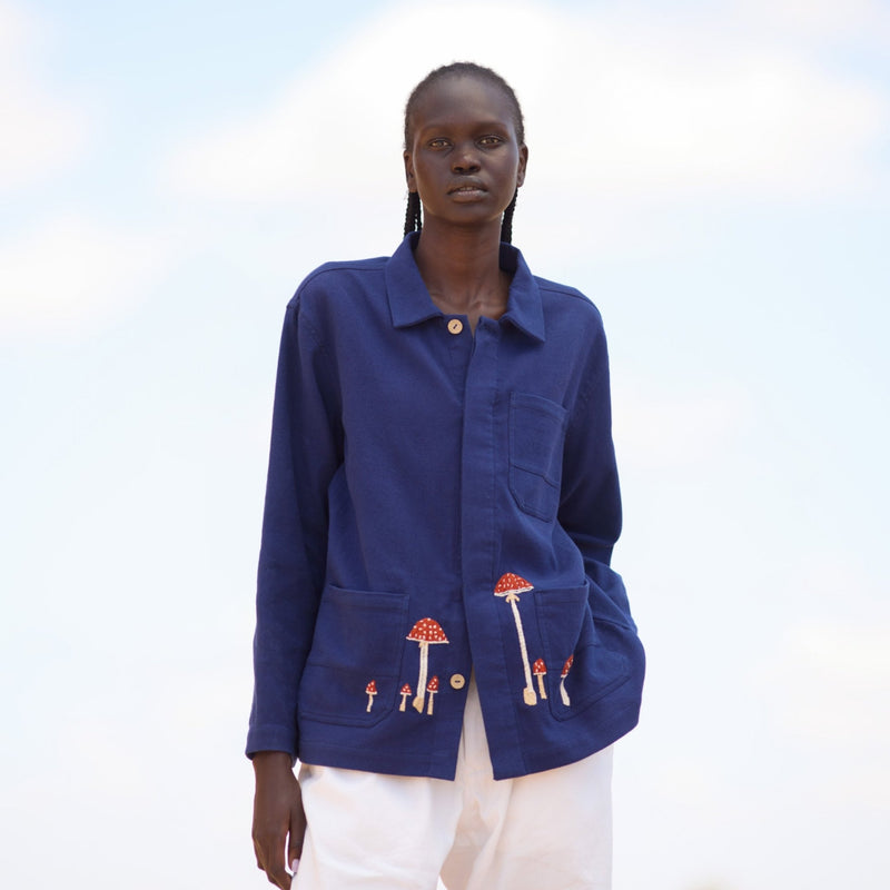 Handwoven Mushroom - Embroidered Workshirt - RES IPSA