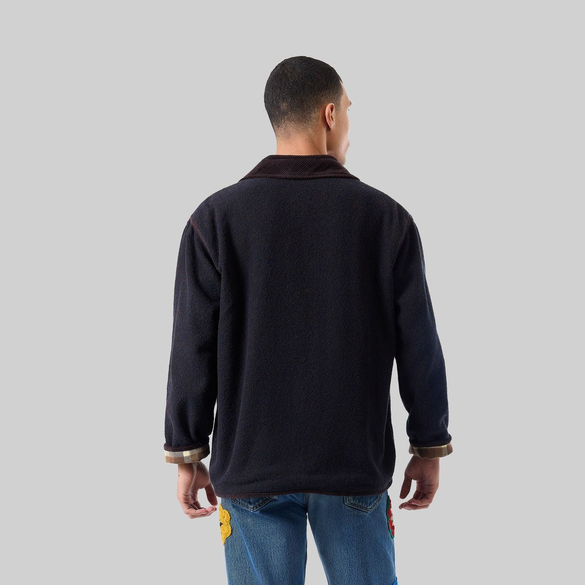 Handwoven Reversible Jacket with Corduroy Trim - RES IPSA