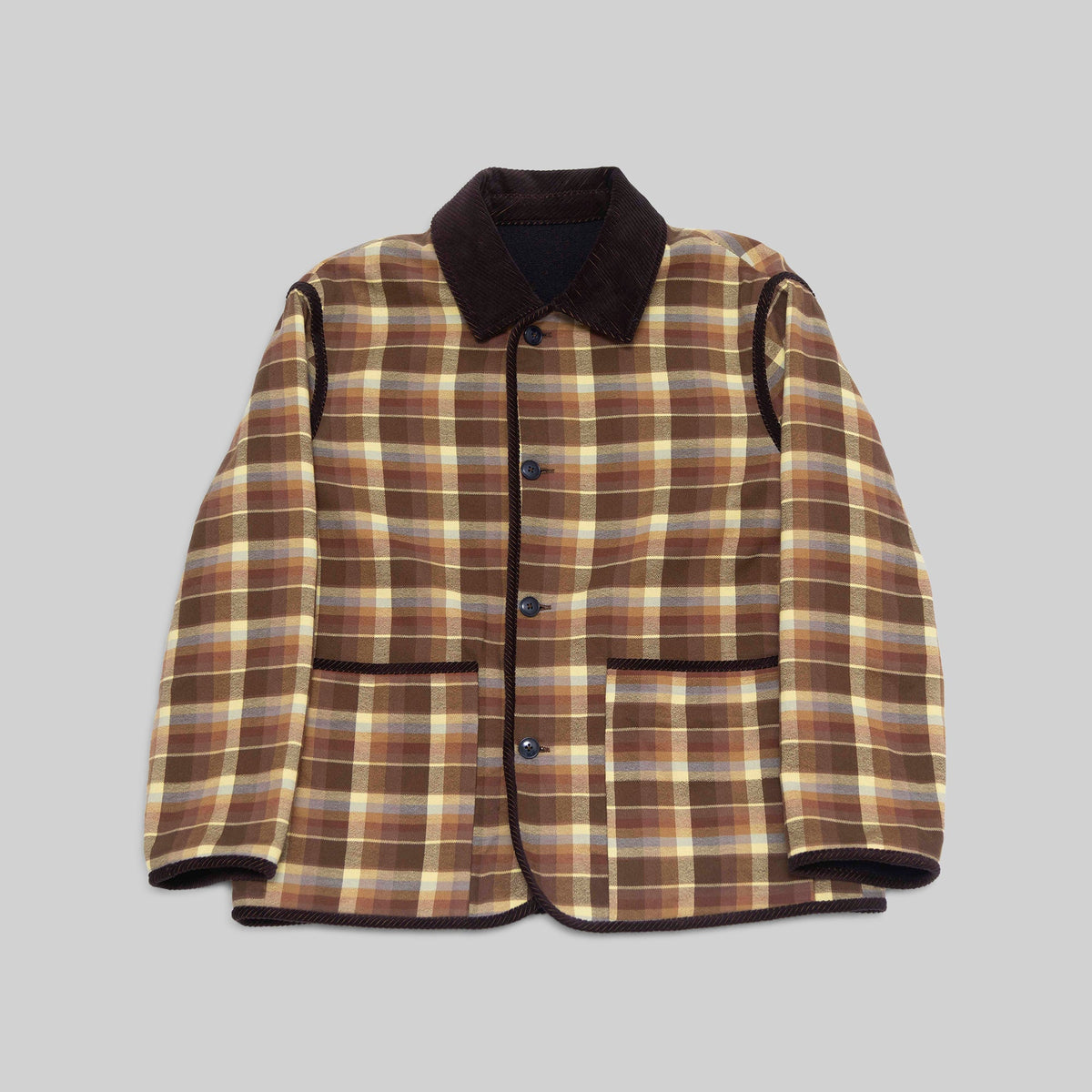 Handwoven Reversible Jacket with Corduroy Trim - RES IPSA