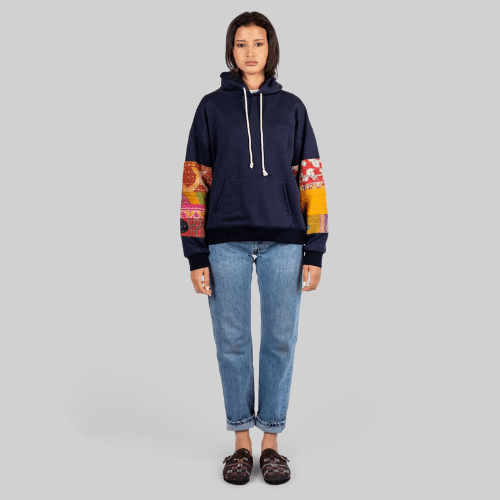 Navy Patchwork Hoodie - RES IPSA