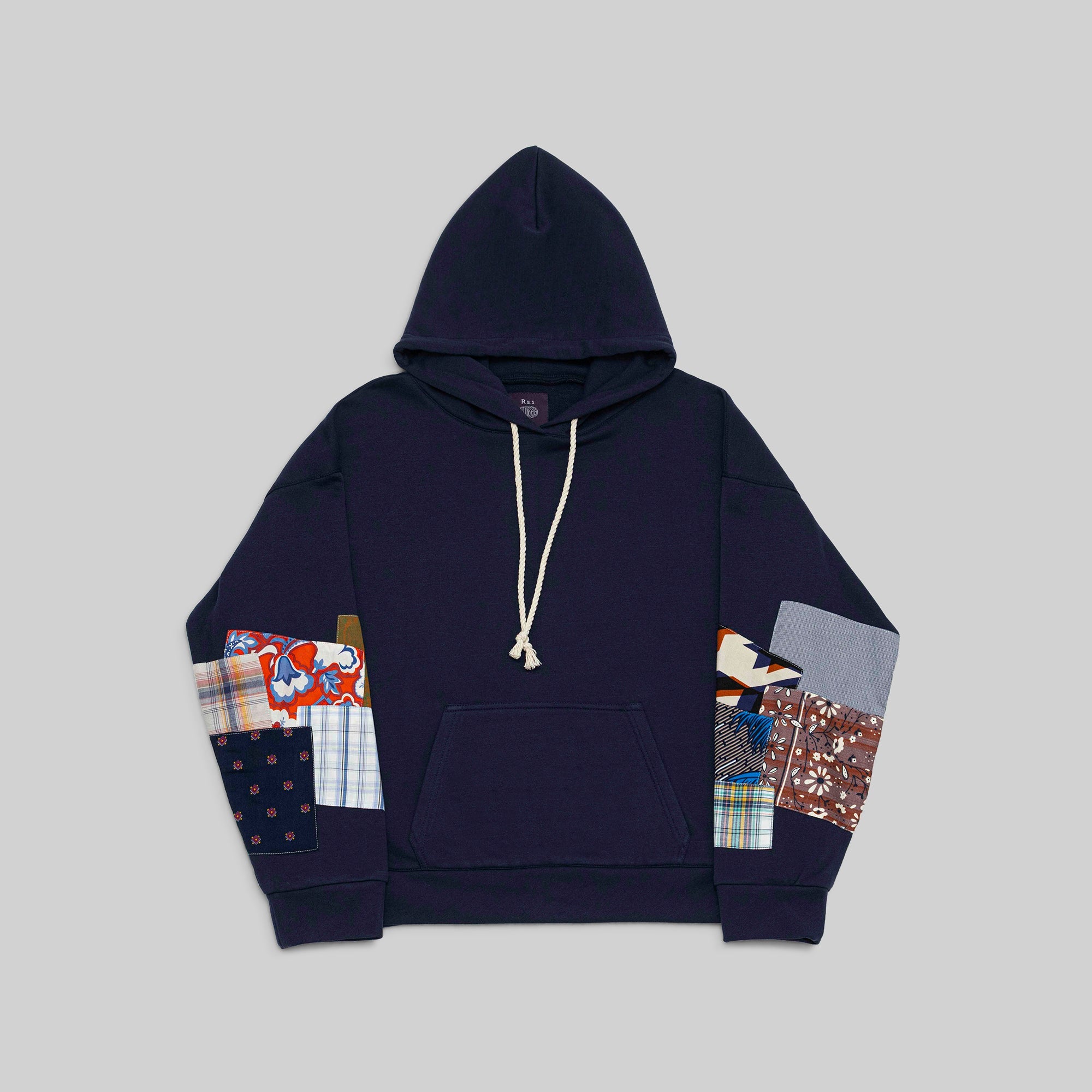 Navy Patchwork Hoodie – RES IPSA