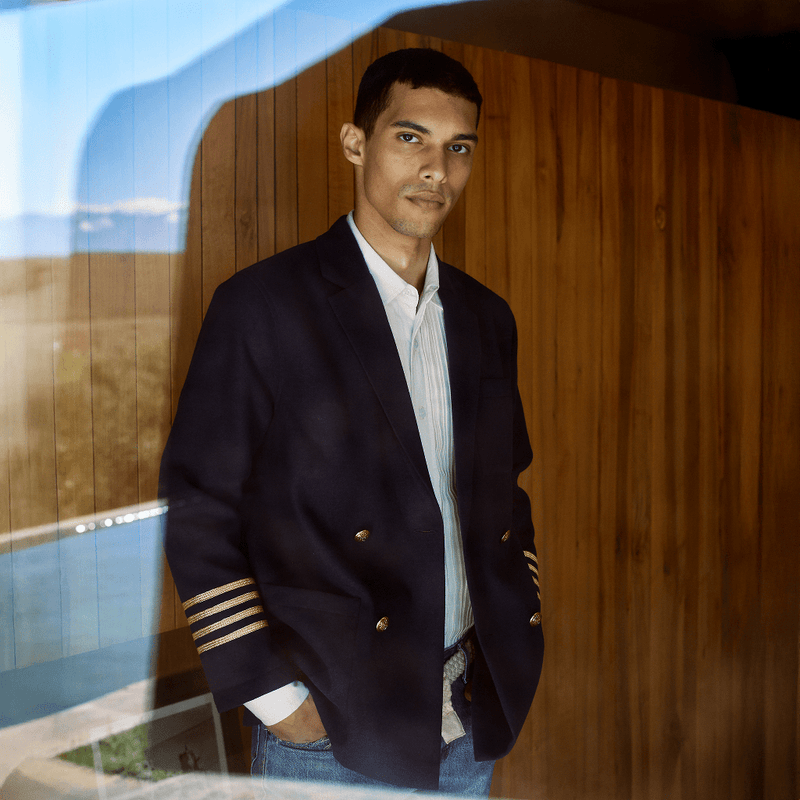Navy Wool Double Breasted Jacket - RES IPSA