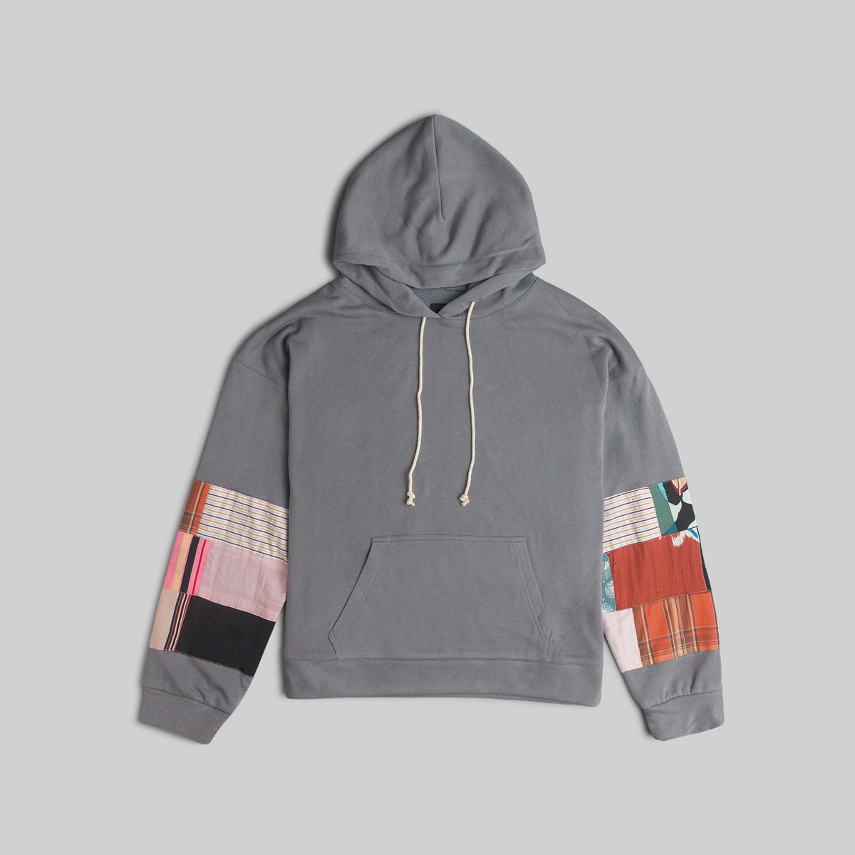 Grey Patchwork Hoodie