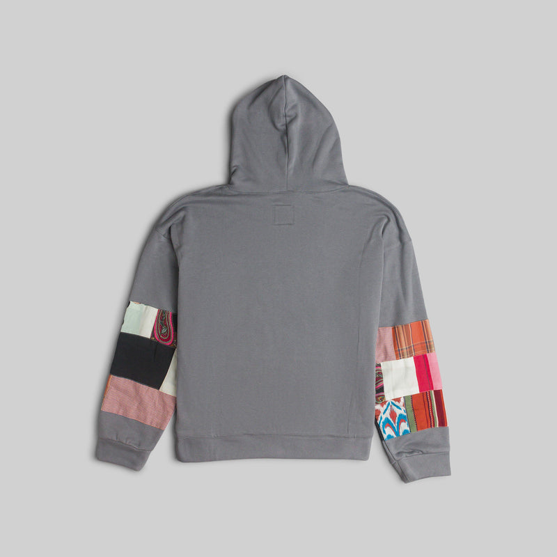 Grey Patchwork Hoodie