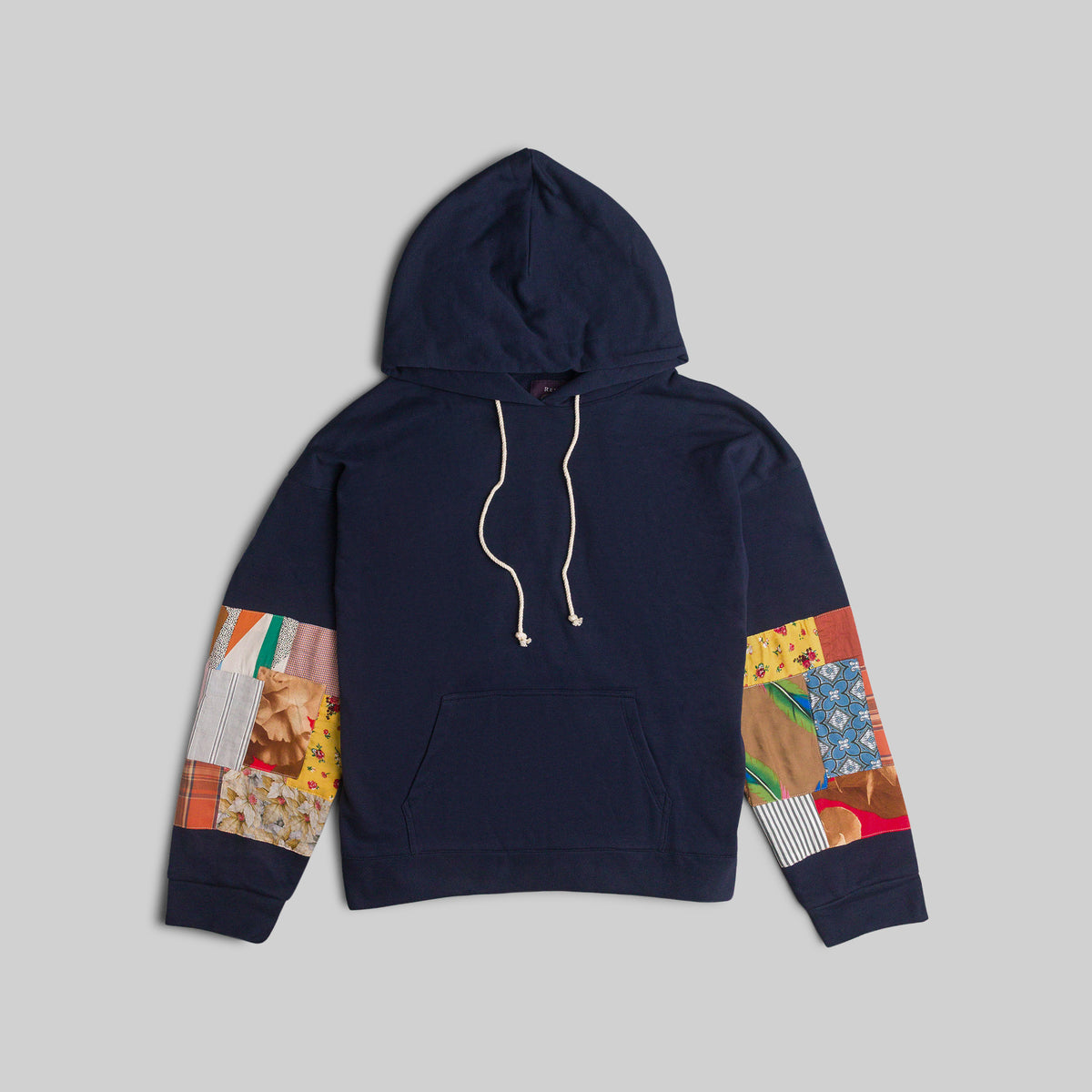 Navy Patchwork Hoodie
