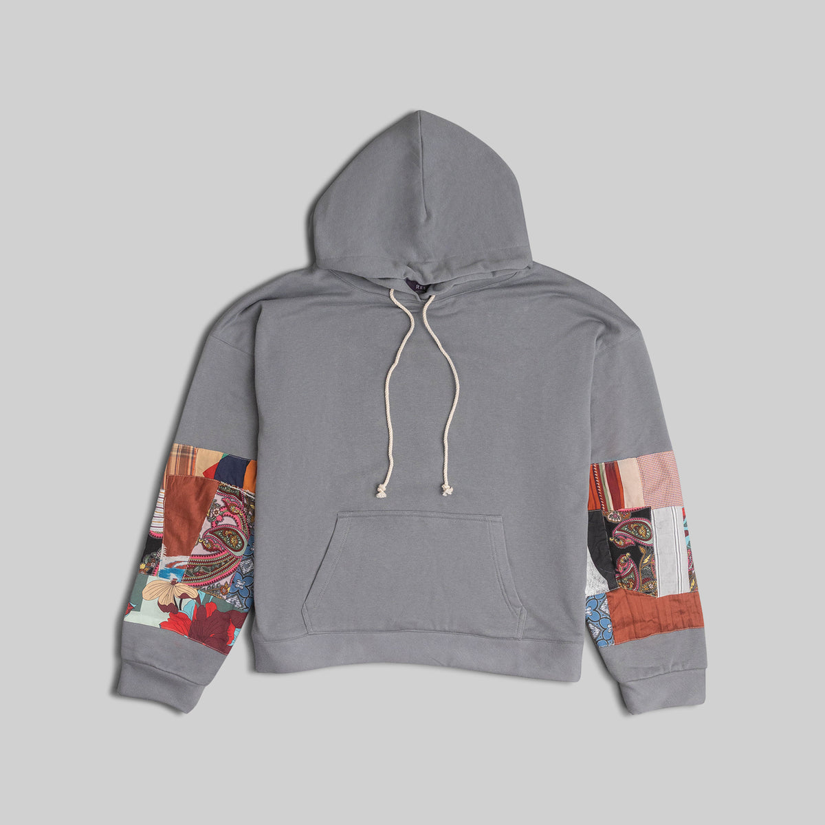 Grey Patchwork Hoodie