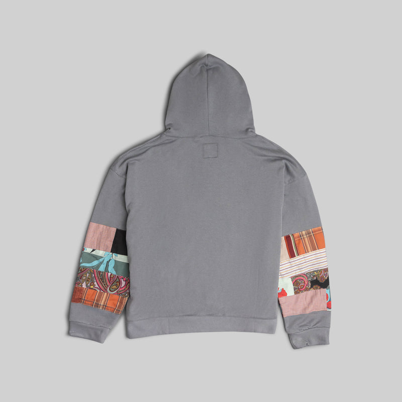 Grey Patchwork Hoodie