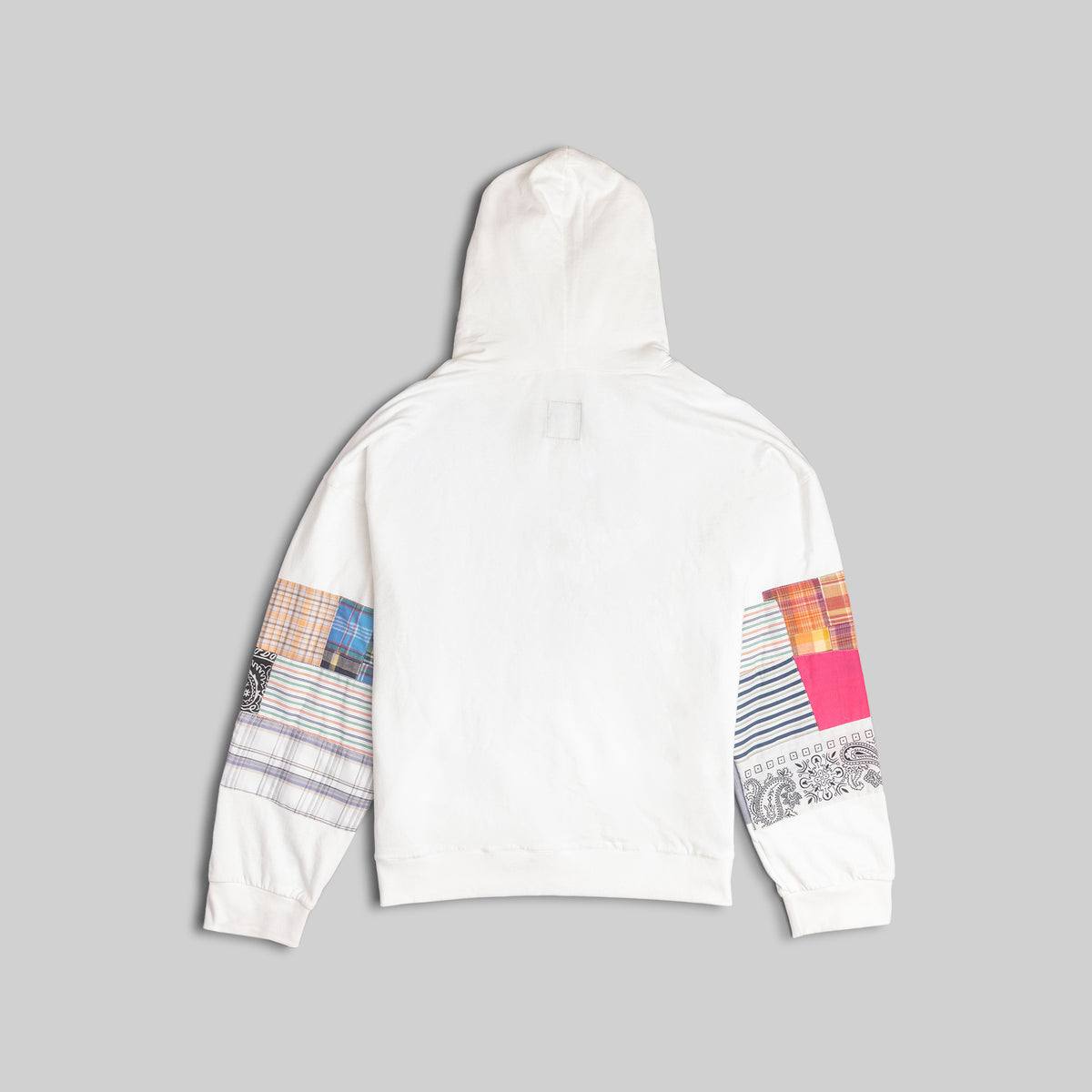 White Patchwork Hoodie