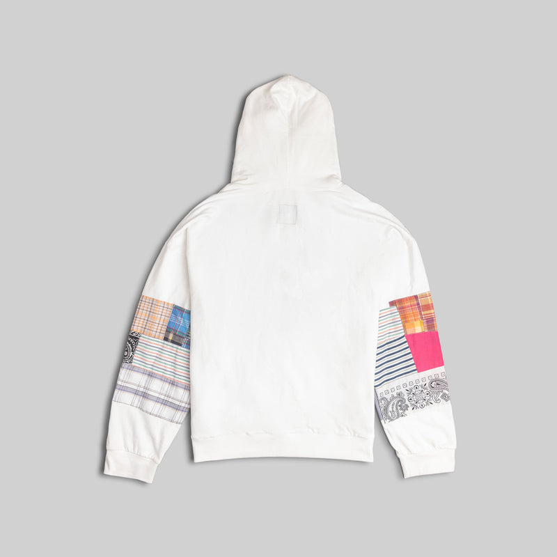 White Patchwork Hoodie