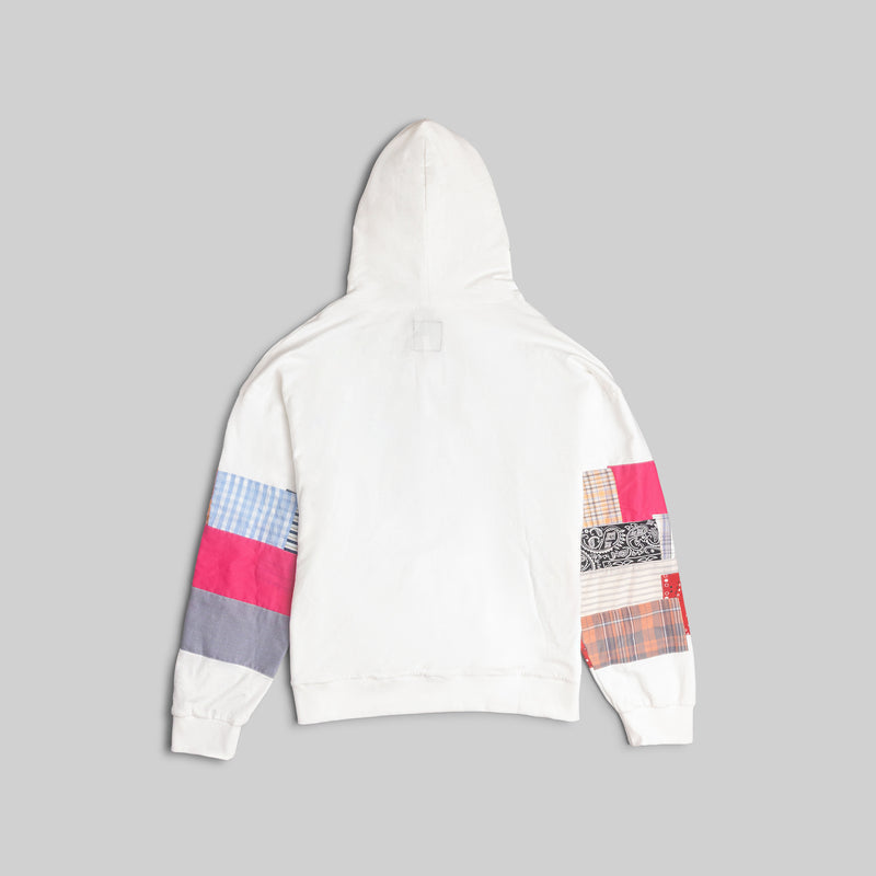 White Patchwork Hoodie