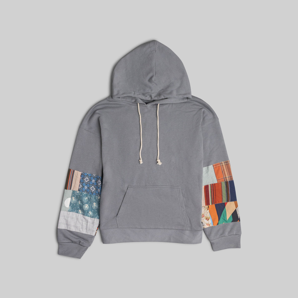 Grey Patchwork Hoodie