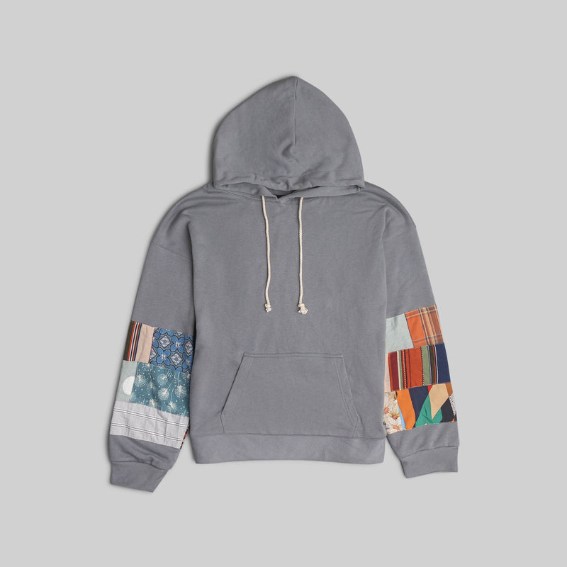 Grey Patchwork Hoodie