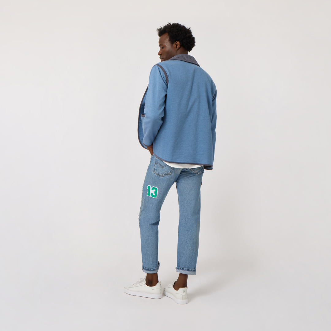 Handwoven Reversible Jacket with Corduroy Trim