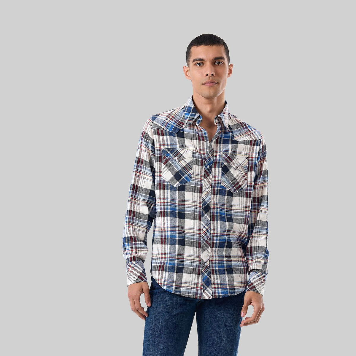 Handwoven Plaid Western Shirt