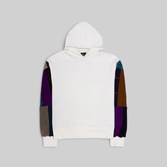 Zip Hoodie with Vintage Patchwork Sleeves - RES IPSA