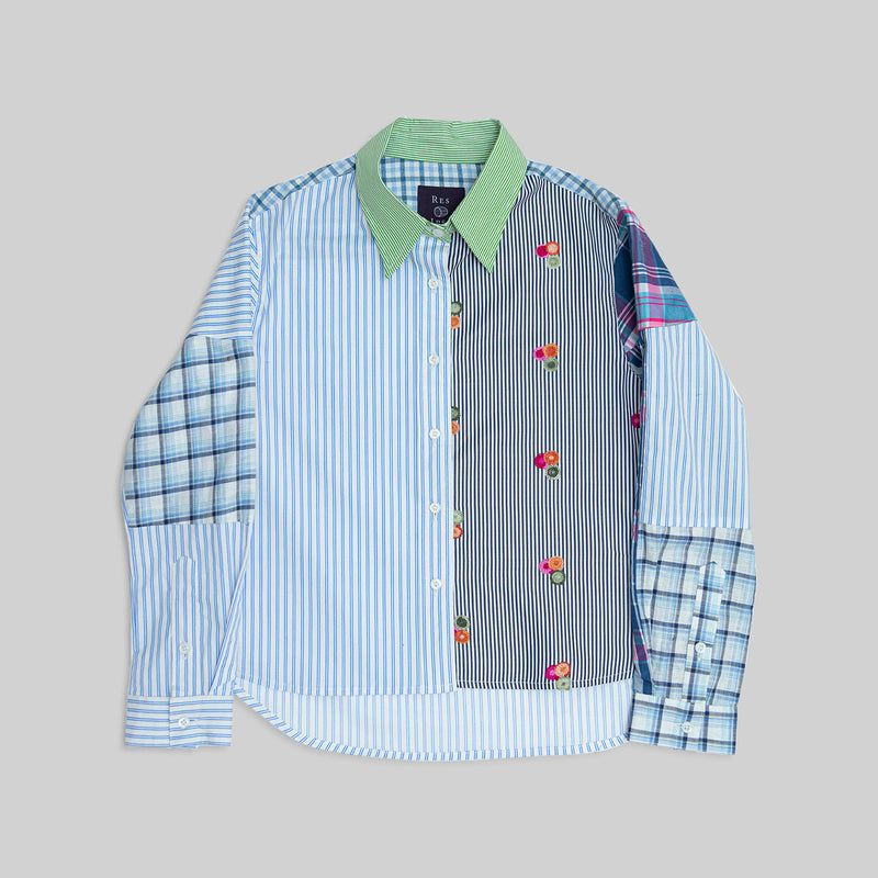 Patchwork Cropped Shirt