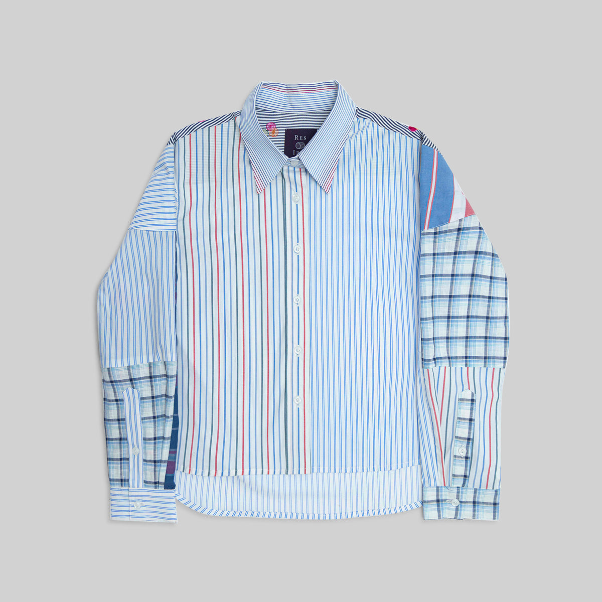 Patchwork Cropped Shirt