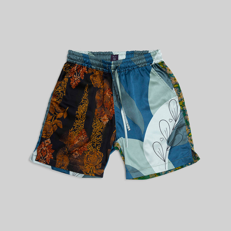 Patchwork Silk Camp Shorts