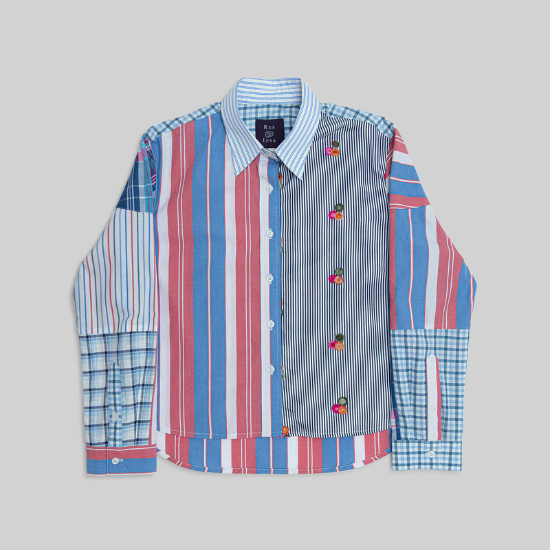Patchwork Cropped Shirt