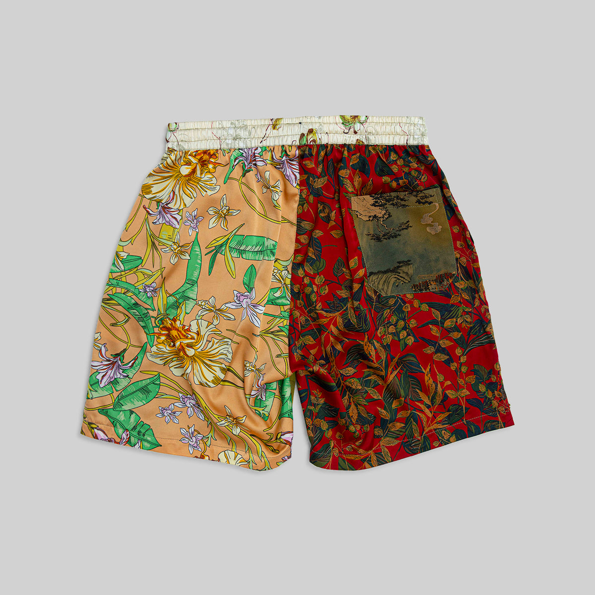 Patchwork Silk Camp Shorts