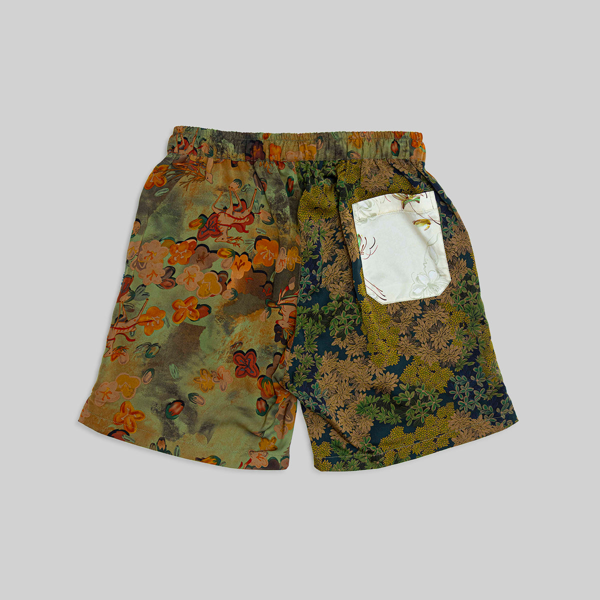 Patchwork Silk Camp Shorts