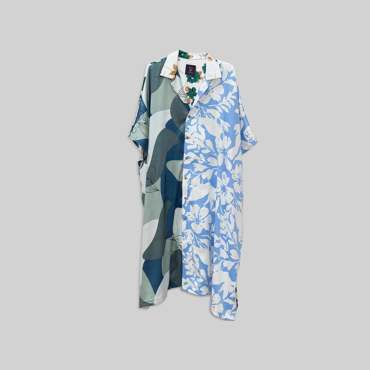 Silk Open Collar Kaftan