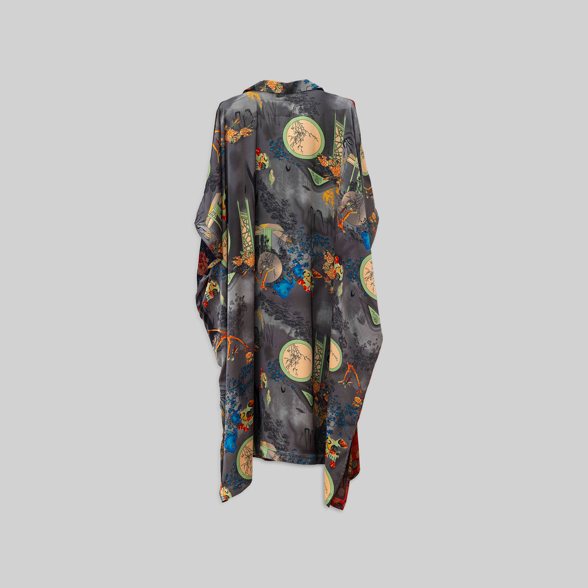 Silk Open Collar Kaftan