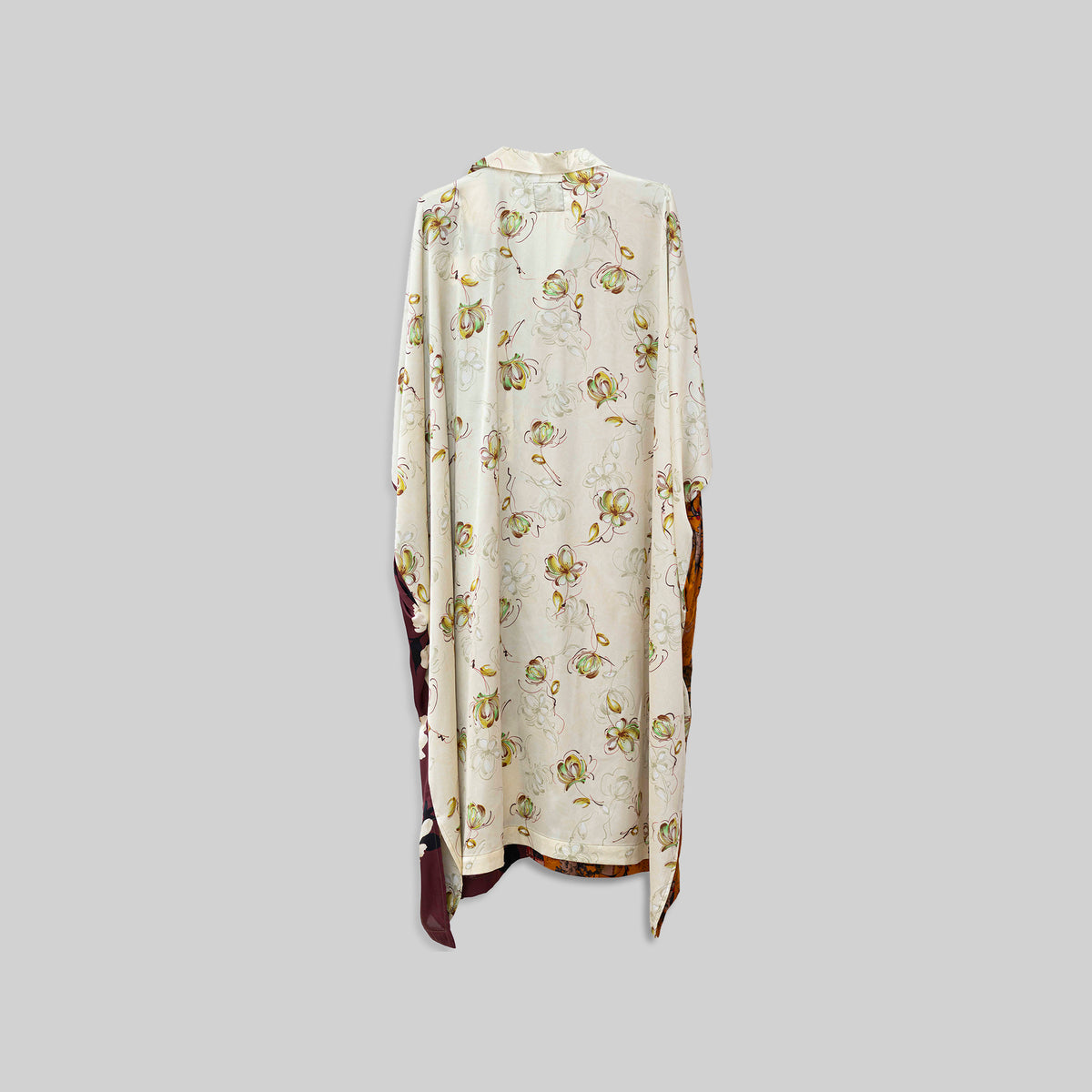 Silk Open Collar Kaftan