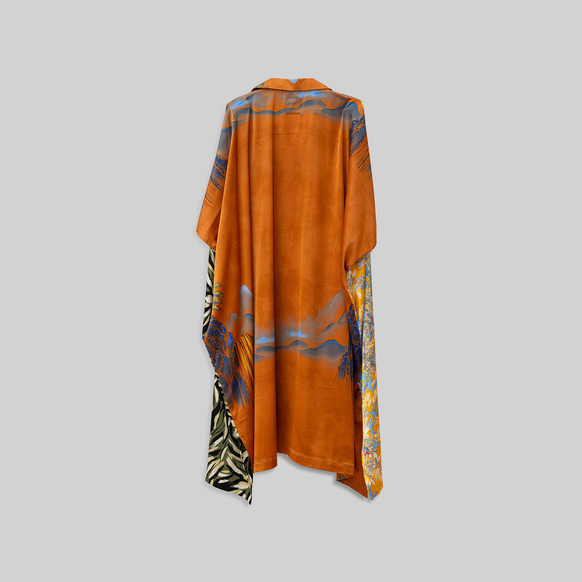 Silk Open Collar Kaftan