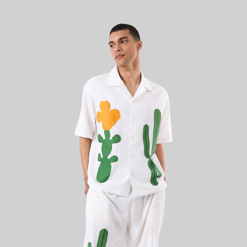 Cactus Appliqué Camp Shirt