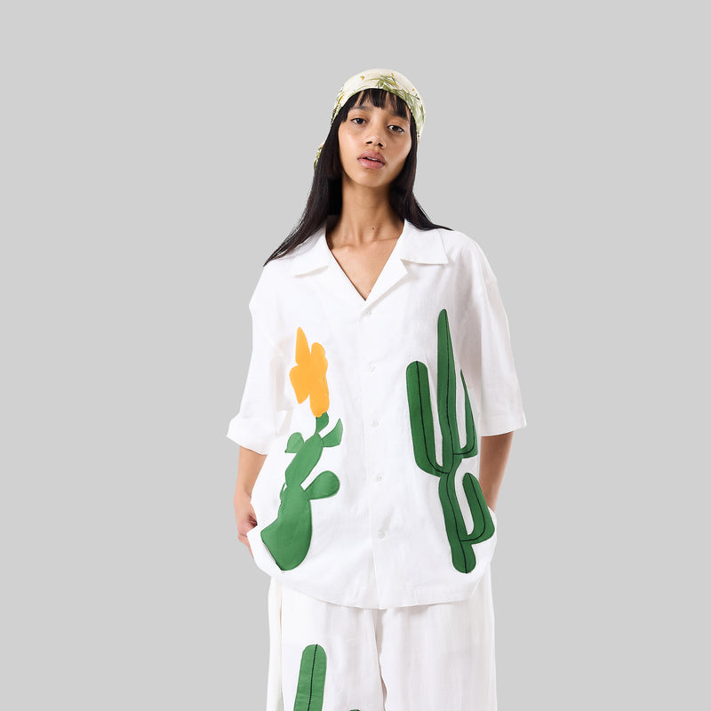 Cactus Appliqué Camp Shirt