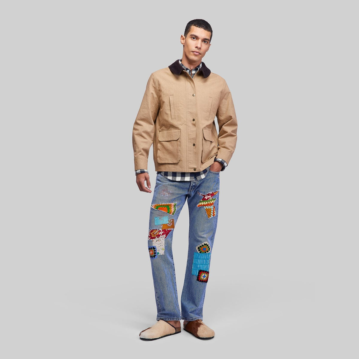 Canvas Jacket with Corduroy Collar - RES IPSA