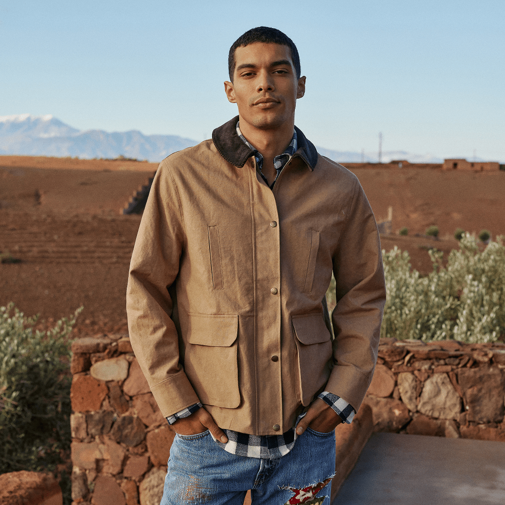 Canvas Jacket with Corduroy Collar - RES IPSA