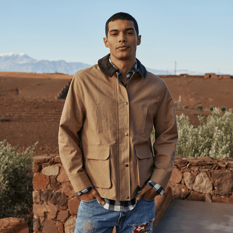 Canvas Jacket with Corduroy Collar - RES IPSA