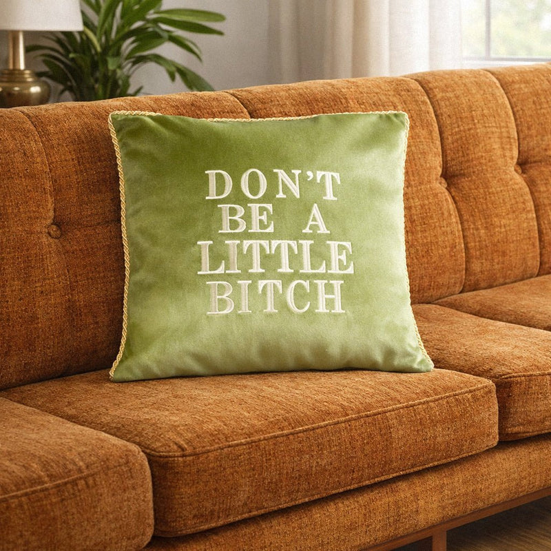 Don't Be A Little Bitch Velvet Pillow Cover Mint - RES IPSA