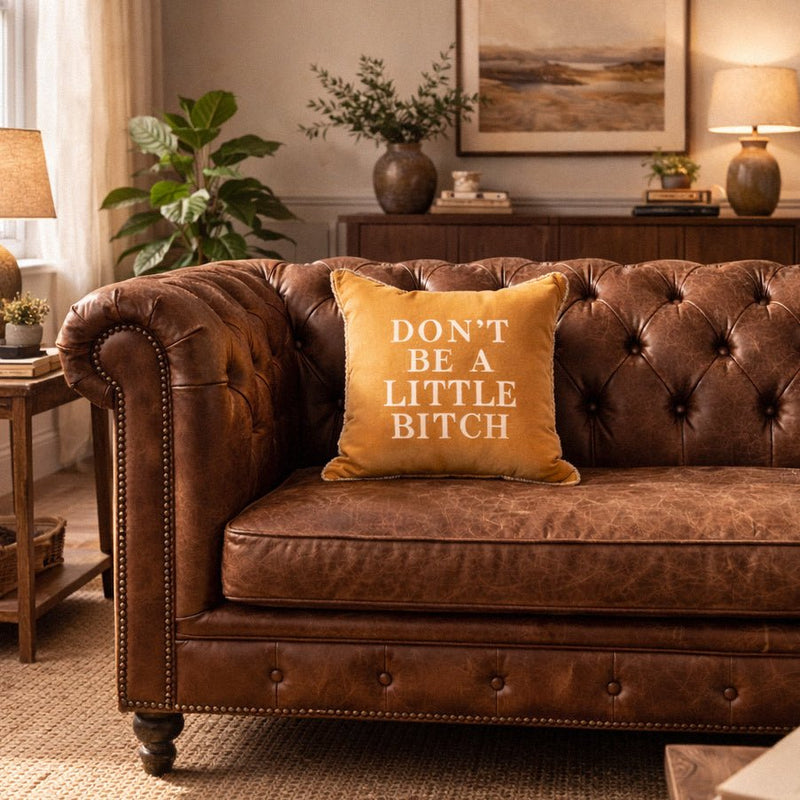 Don't Be A Little Bitch Velvet Pillow Cover Gold - RES IPSA
