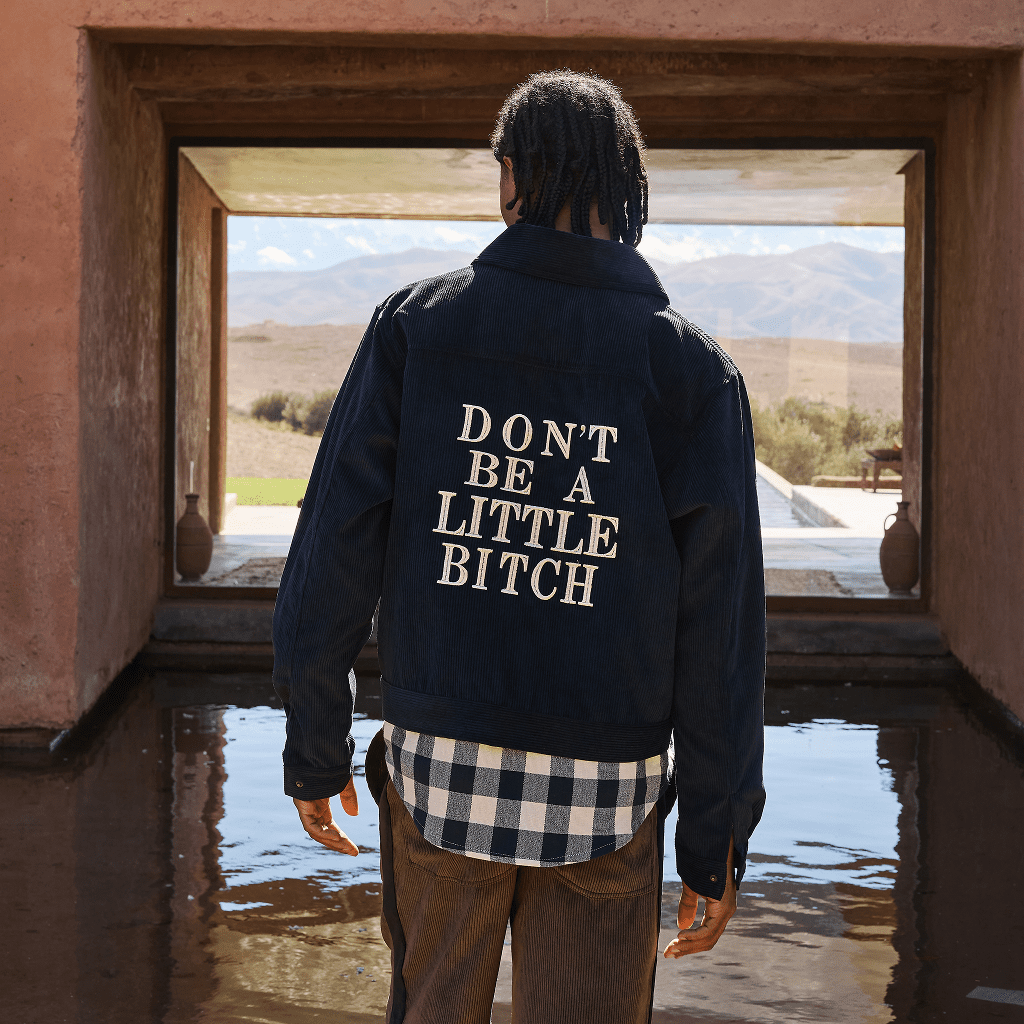 Embroidered Corduroy Don't Be a Little Bitch Jacket - RES IPSA