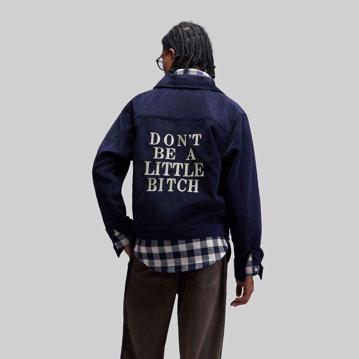 Embroidered Corduroy Don't Be a Little Bitch Jacket - RES IPSA