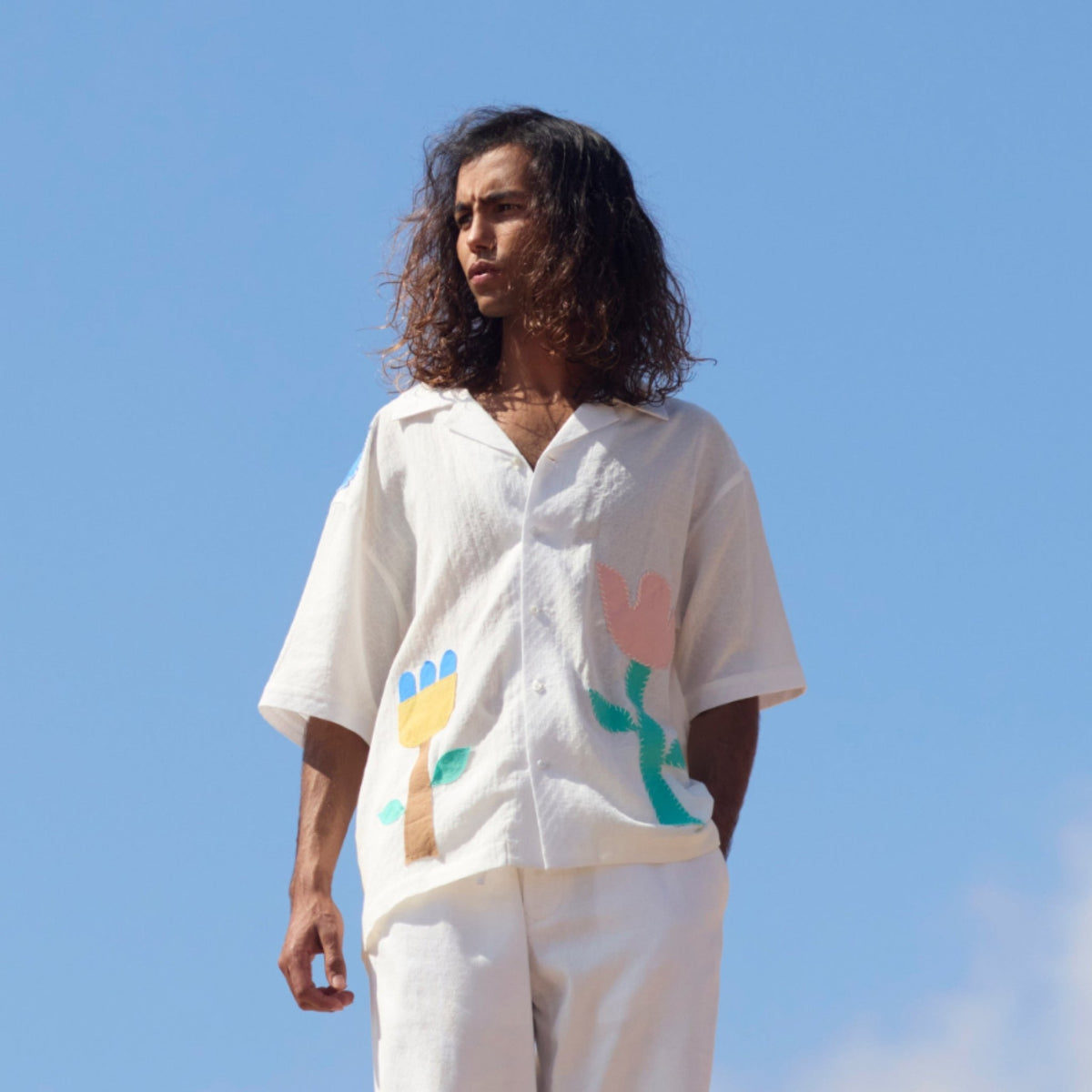 Floral Appliqué Camp Shirt - RES IPSA