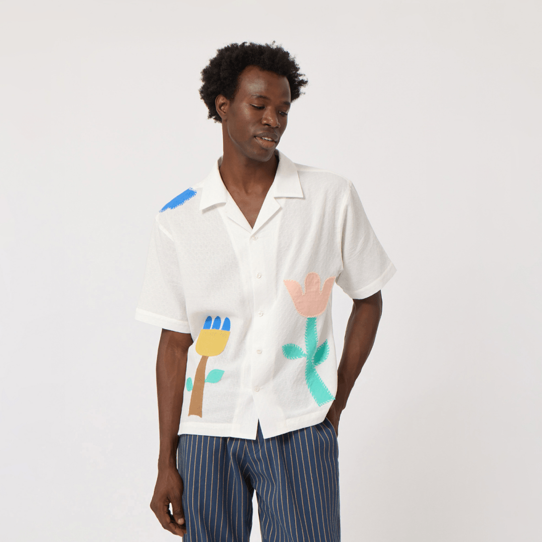 Floral Appliqué Camp Shirt - RES IPSA
