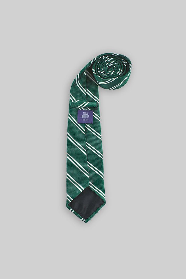 GREEN GRENADINE WITH WHITE DOUBLE STRIPES - RES IPSA