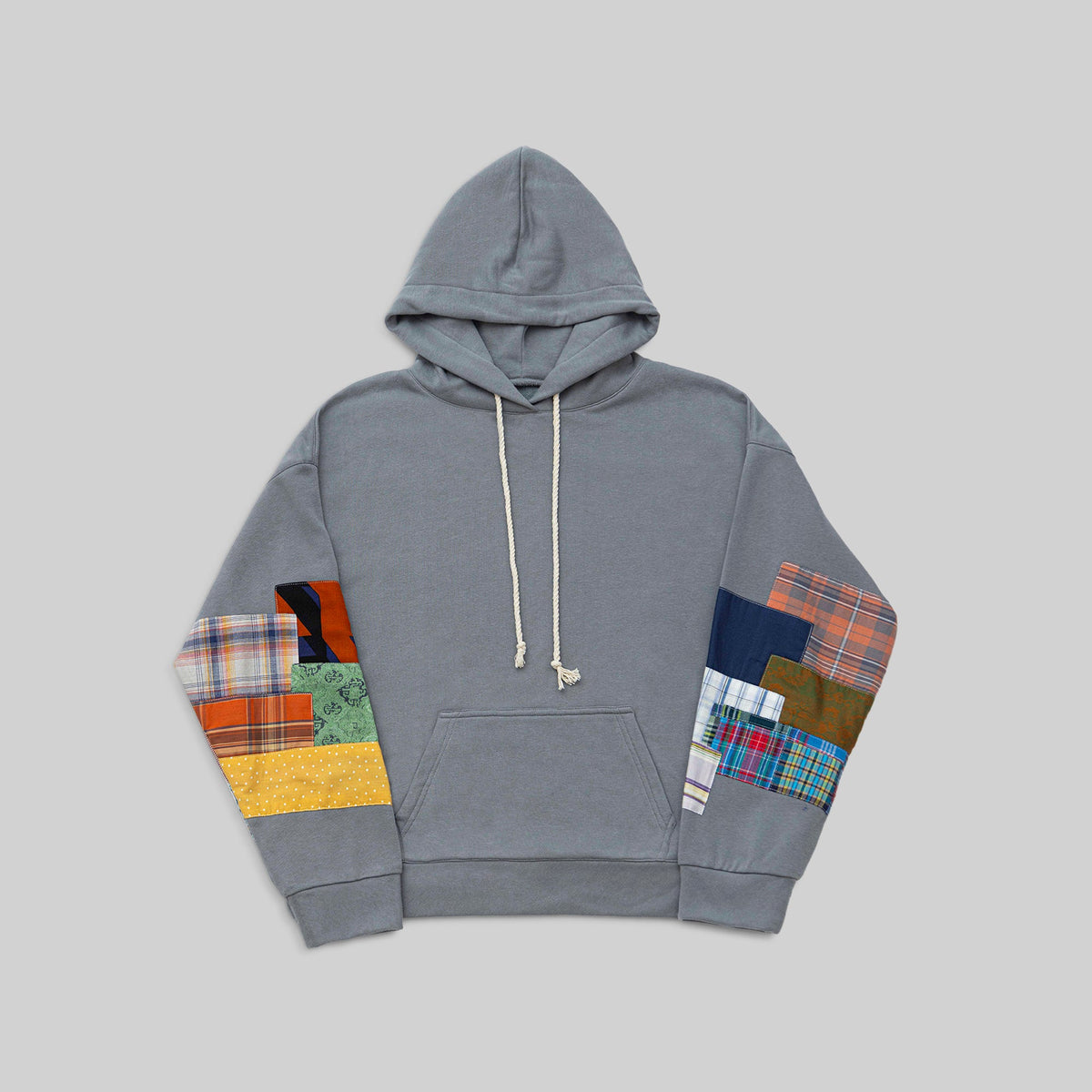 Grey Patchwork Hoodie - RES IPSA