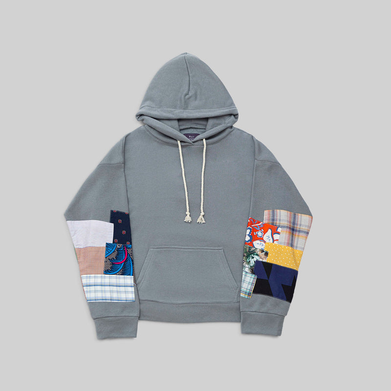 Grey Patchwork Hoodie - RES IPSA