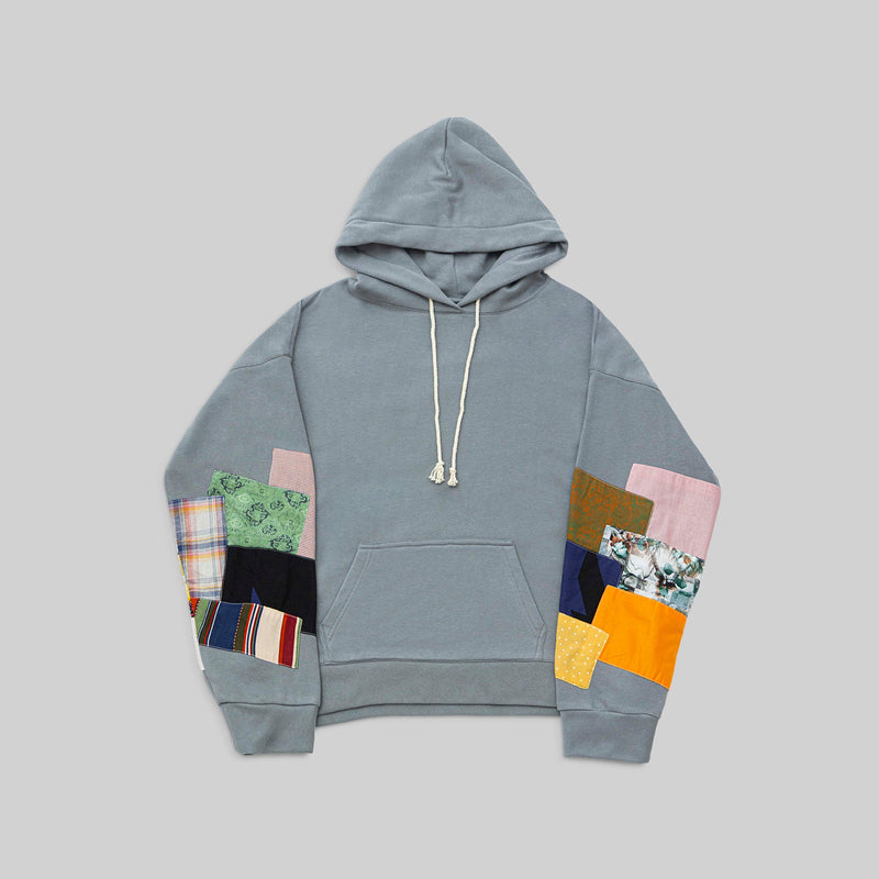 Grey Patchwork Hoodie - RES IPSA